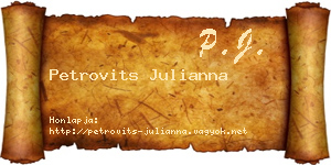 Petrovits Julianna névjegykártya