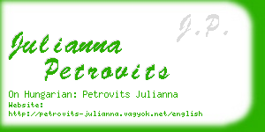 julianna petrovits business card